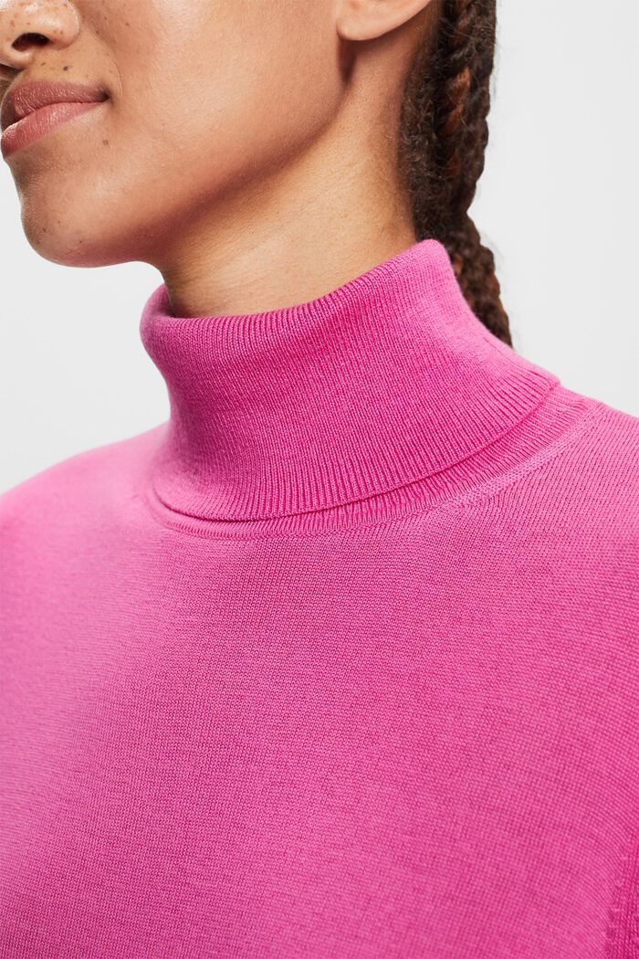 Pullover dolcevita in lana, PINK FUCHSIA, detail image number 1