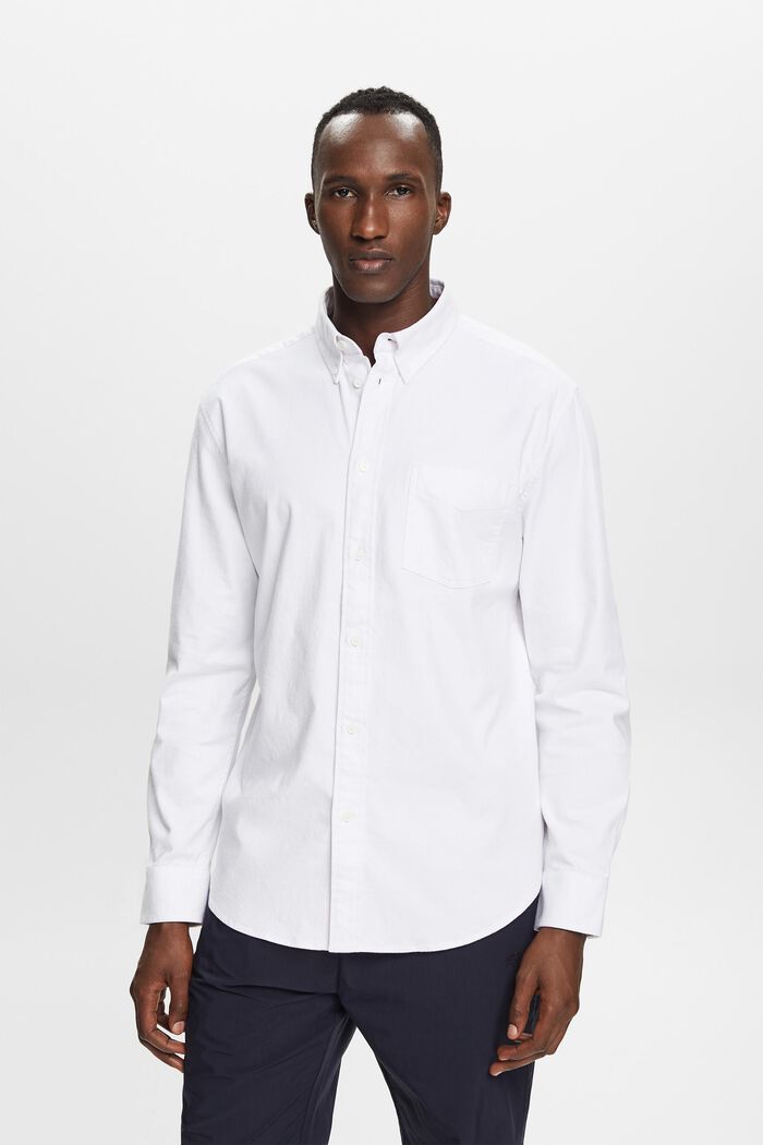 Camicia in twill regular fit, WHITE, detail image number 1