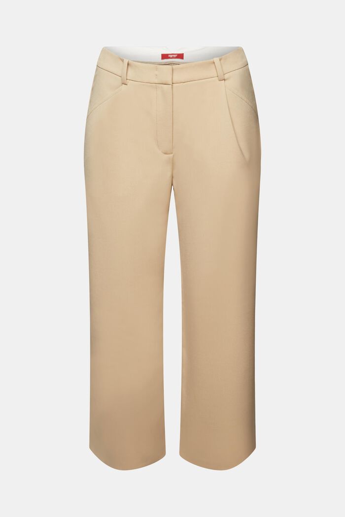 Pantaloni culotte a vita alta con pieghe in vita, SAND, detail image number 7
