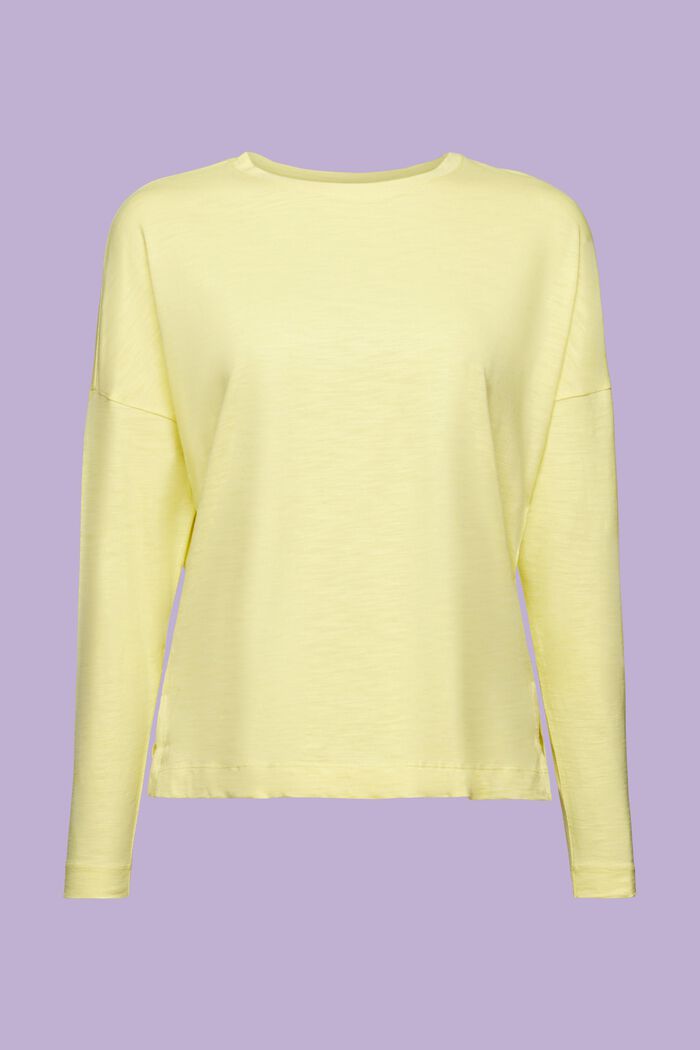 Maglia basic a maniche lunghe in jersey, PASTEL YELLOW, detail image number 5