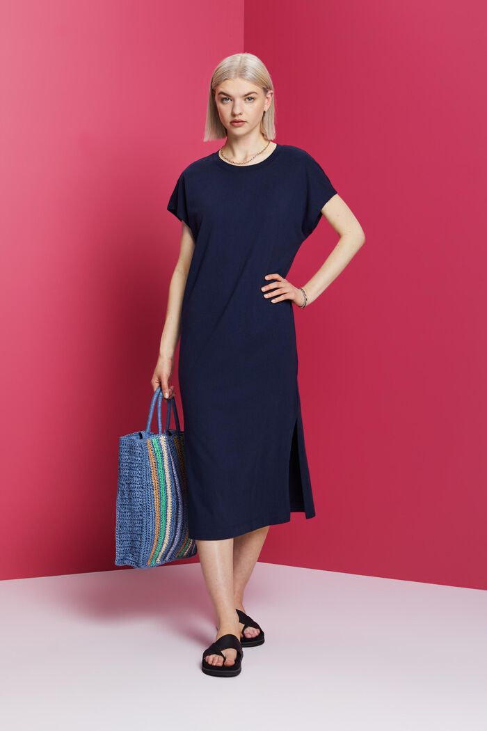 Abito midi in jersey, NAVY, detail image number 1