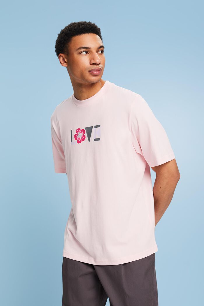 T-shirt unisex in cotone Pima stampato, PASTEL PINK, detail image number 0