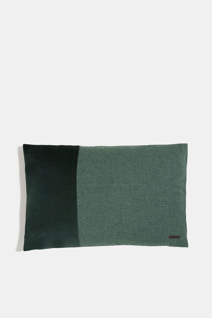 Fodera per cuscino in materiale misto con microvelluto, DARK GREEN, detail image number 0