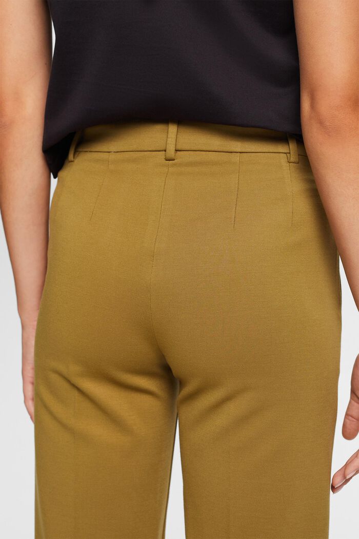 Pantaloni straight fit in jersey punto, OLIVE, detail image number 4