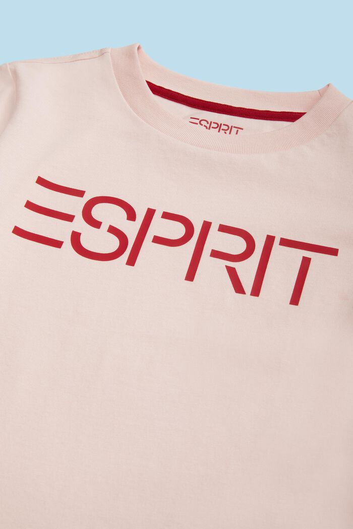 T-shirt con logo in cotone biologico, PASTEL PINK, detail image number 1