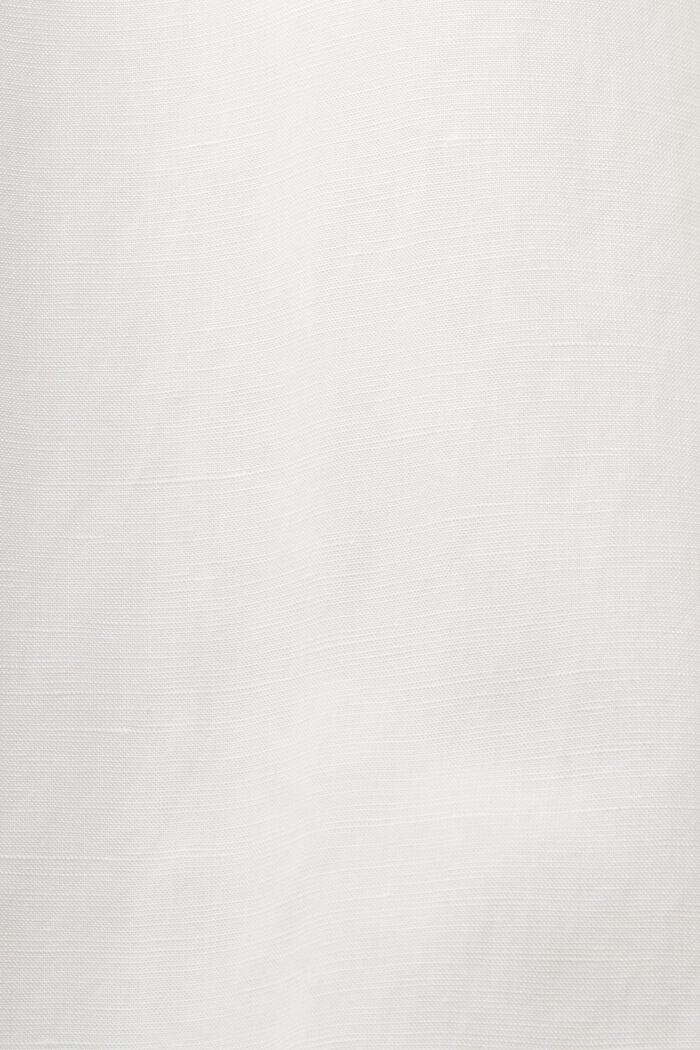 Camicia a maniche corte in misto lino, WHITE, detail image number 4