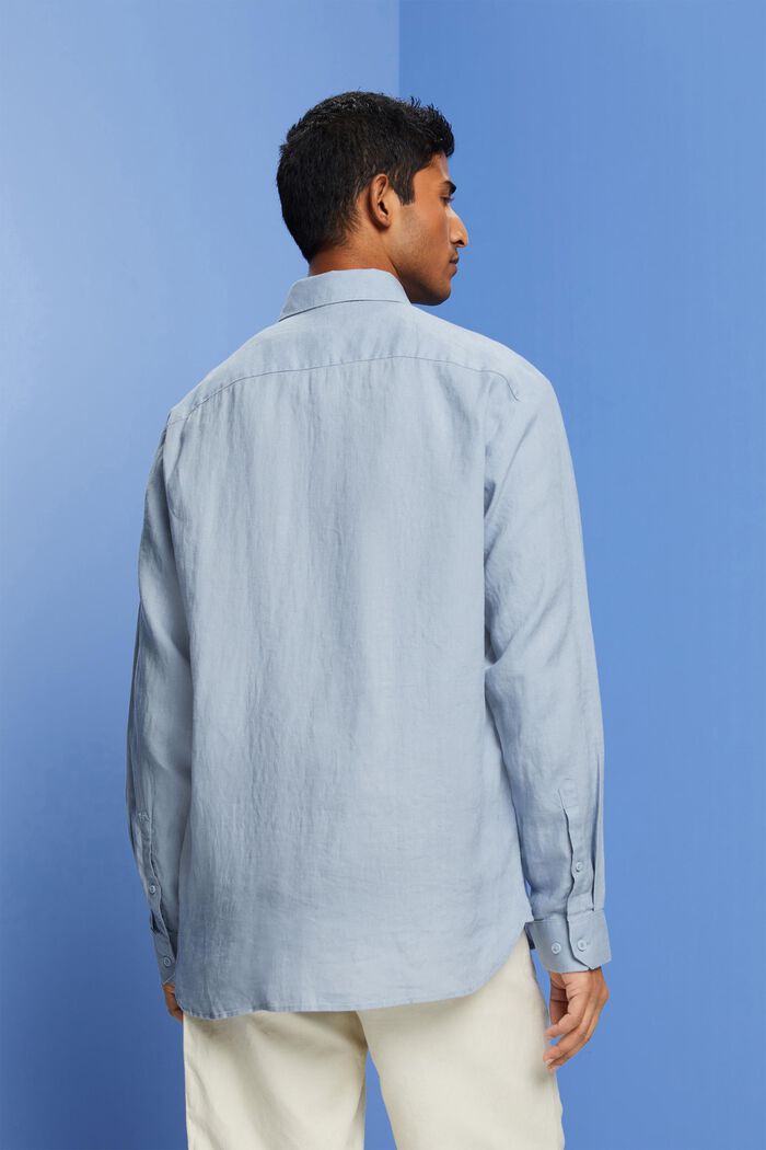 Camicia in lino, LIGHT BLUE LAVENDER, detail image number 3