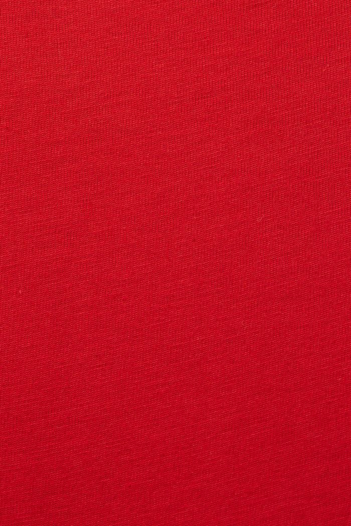 T-shirt girocollo in jersey di cotone Pima, DARK RED, detail image number 6