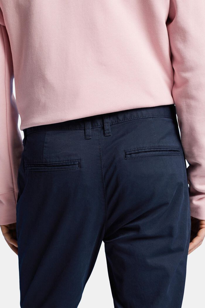Pantaloni chino elasticizzati in cotone, NAVY, detail image number 4