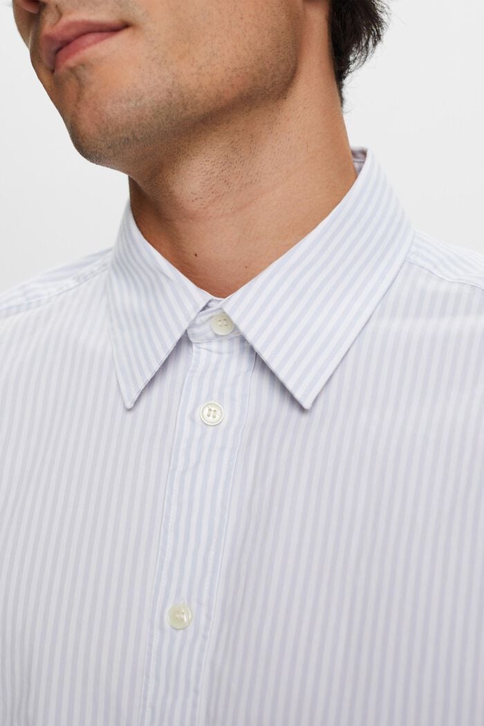 Camicia a righe in popeline di cotone, PASTEL BLUE, detail image number 1