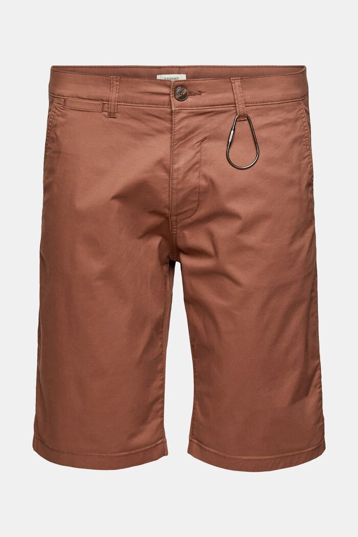 Pantaloni corti in cotone biologico, RUST BROWN, detail image number 2