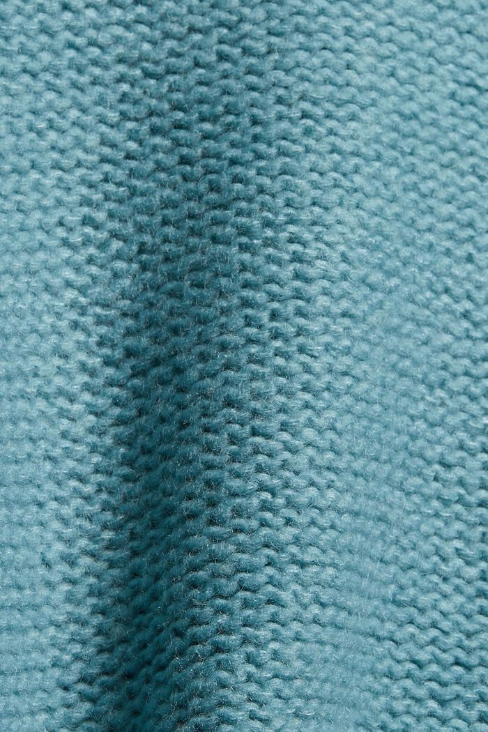 Con lana: cardigan con maglia a treccia, LIGHT AQUA GREEN, detail image number 4