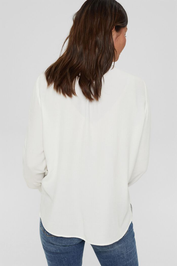 Blusa con pieghe, LENZING™ ECOVERO™, OFF WHITE, detail image number 3