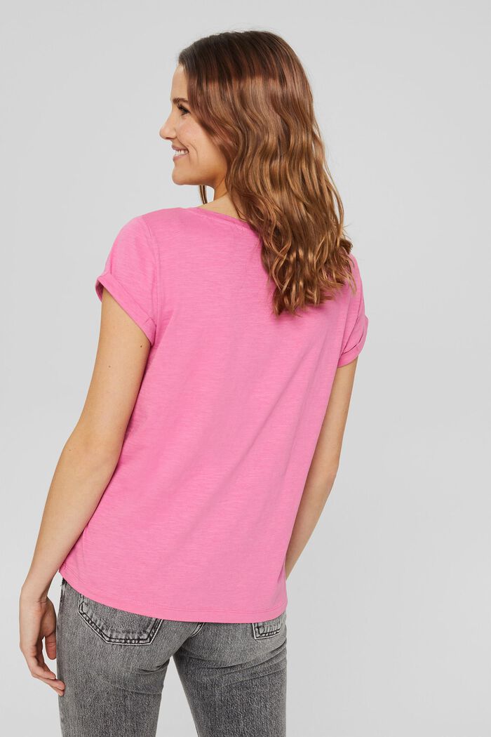 T-shirt in 100% cotone biologico, PINK, detail image number 3