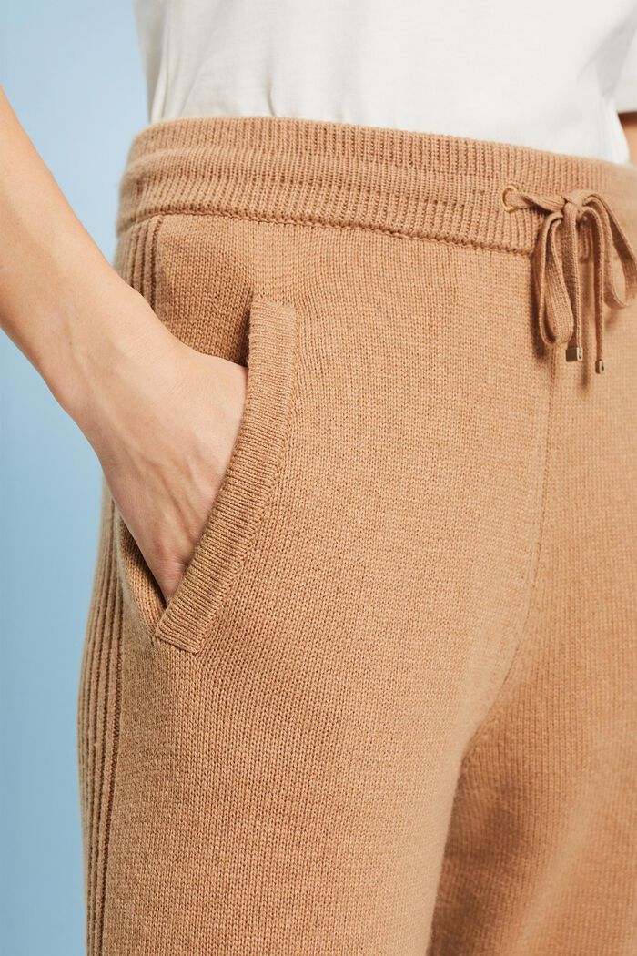 Pantaloni stile jogger a maglia, BEIGE, detail image number 2