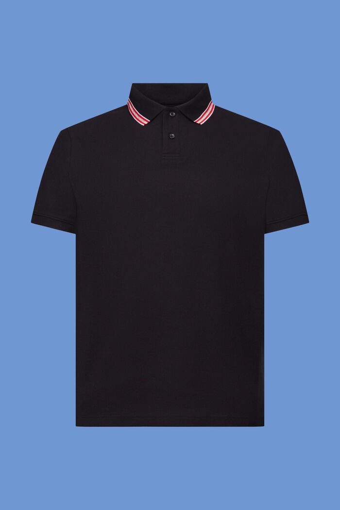 Polo in piqué con glitter, 100% cotone, BLACK, detail image number 5
