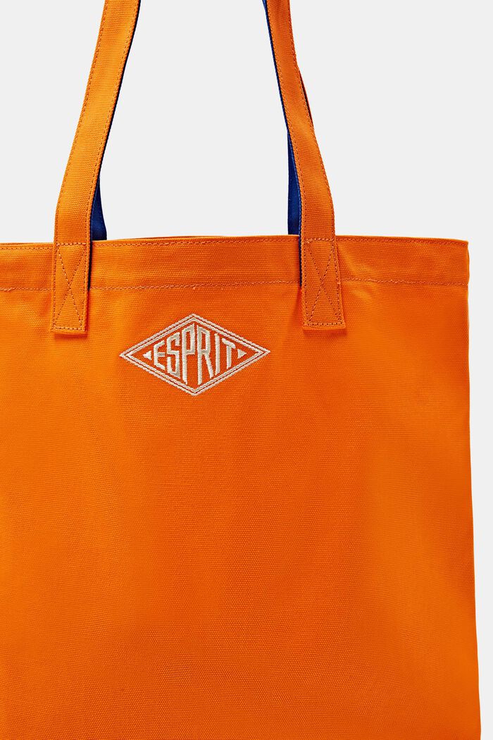 Tote Bag in cotone con logo, RED ORANGE, detail image number 1