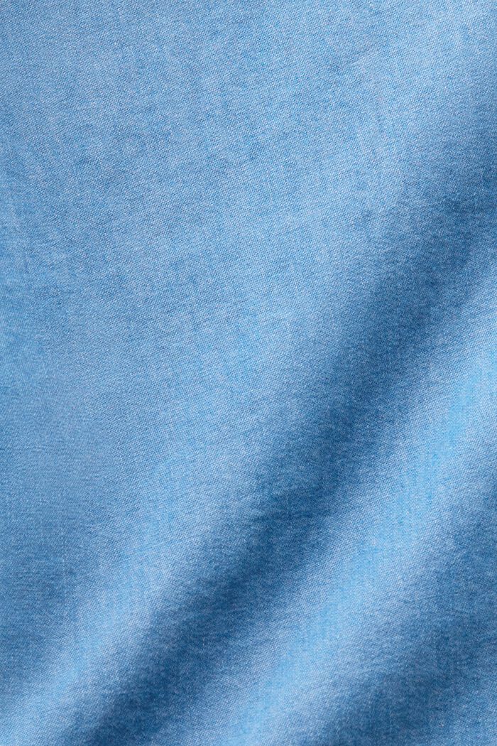 Camicia blusata cropped in denim, BLUE LIGHT WASHED, detail image number 5