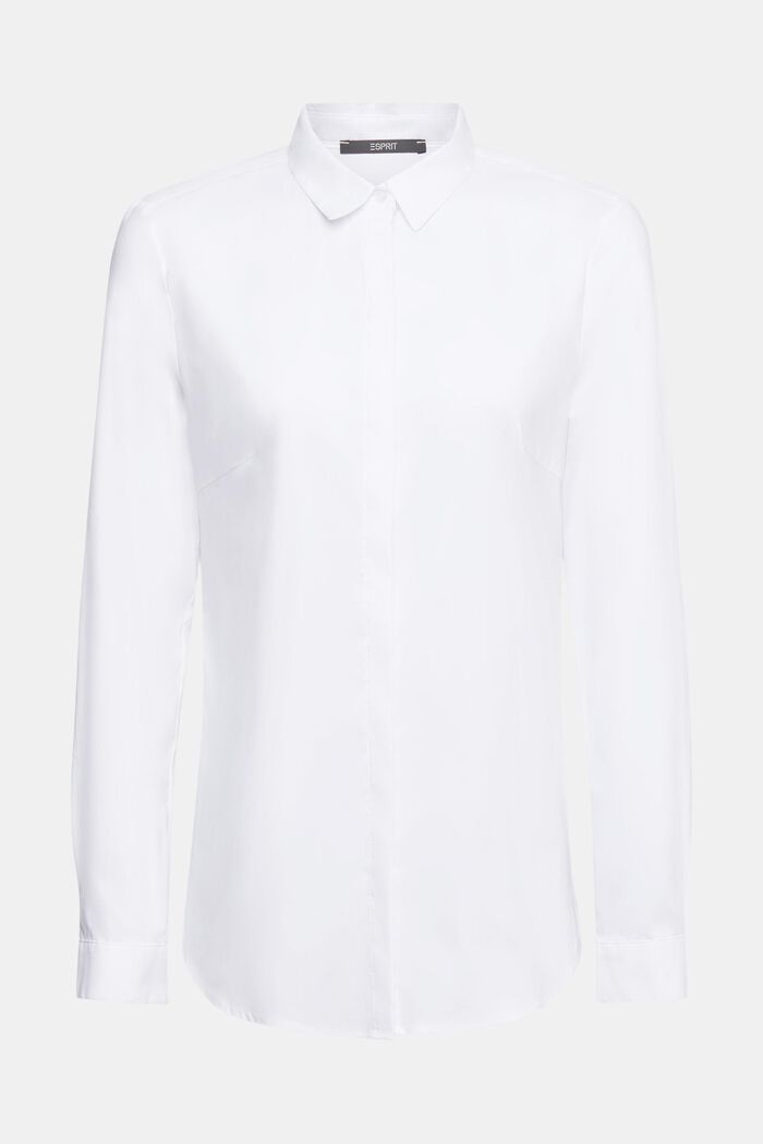 Camicia blusata in popeline, WHITE, detail image number 5