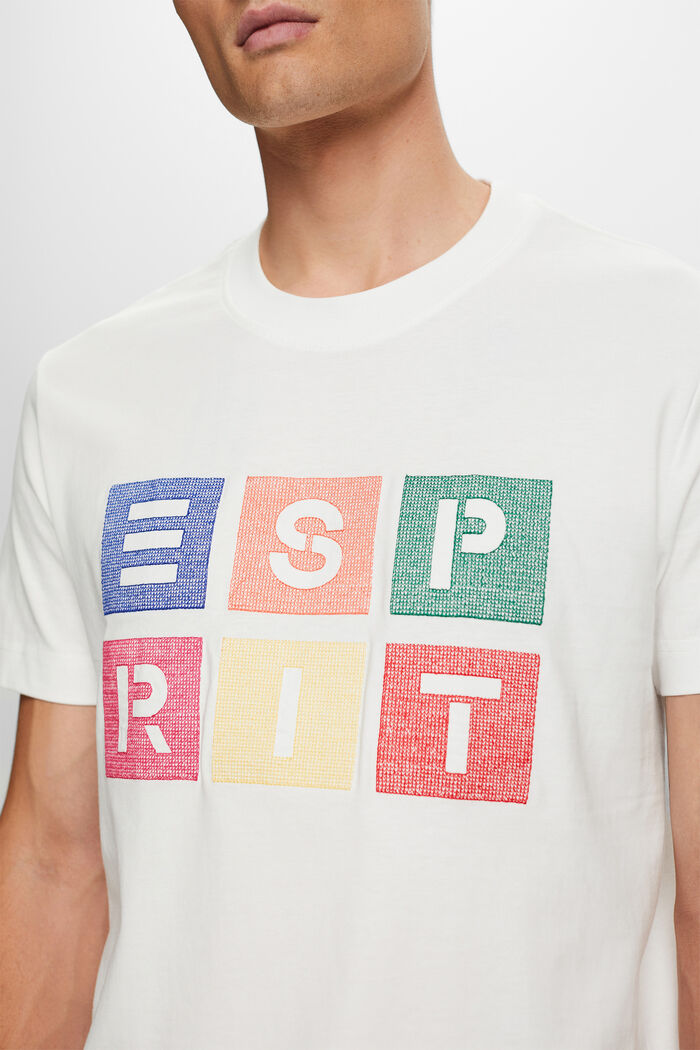 T-shirt in cotone con stampa del logo, OFF WHITE, detail image number 2