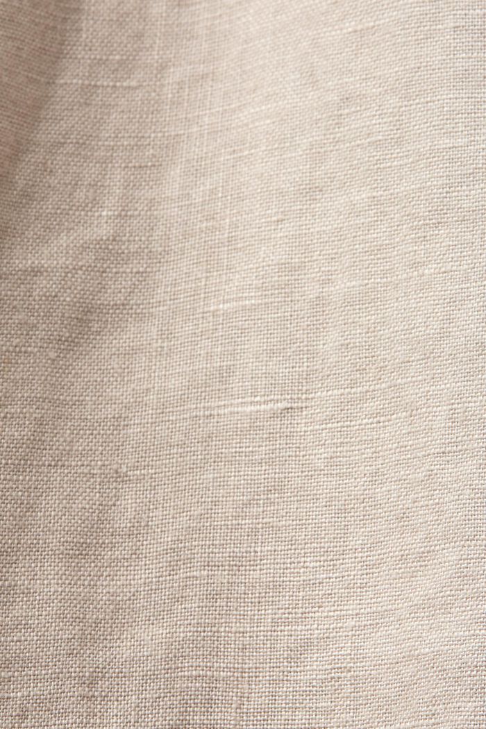 Abito camicia mini, 100% lino, LIGHT TAUPE, detail image number 5