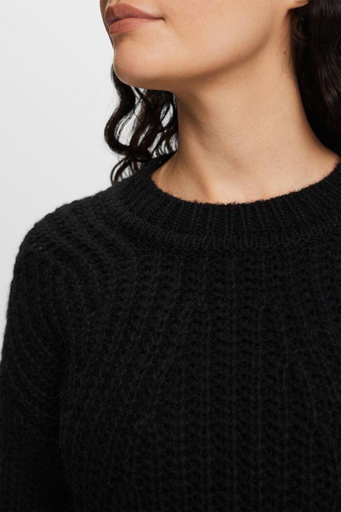 Pullover in maglia a coste, BLACK, detail image number 2