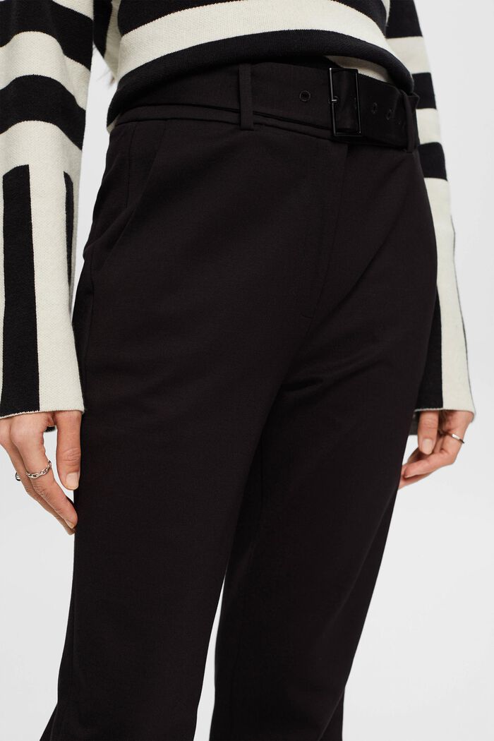 Pantaloni a vita alta con cintura, BLACK, detail image number 2