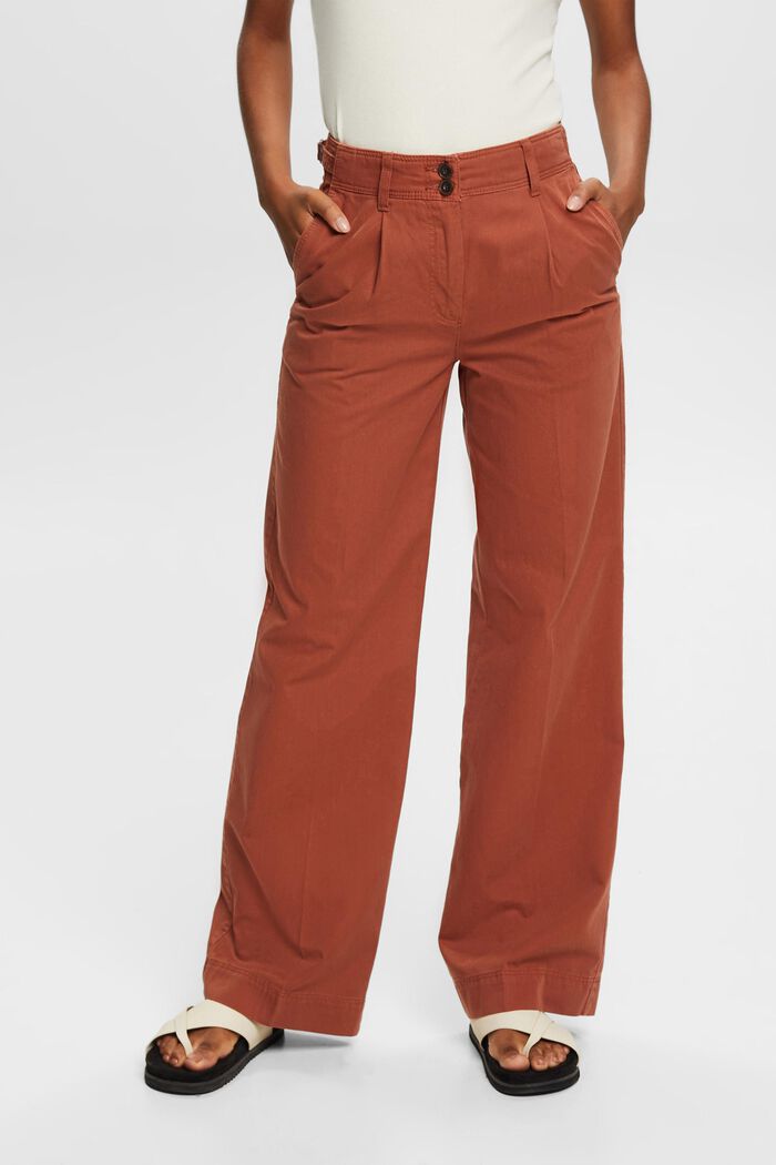 Pantaloni chino a gamba larga, RUST BROWN, detail image number 0