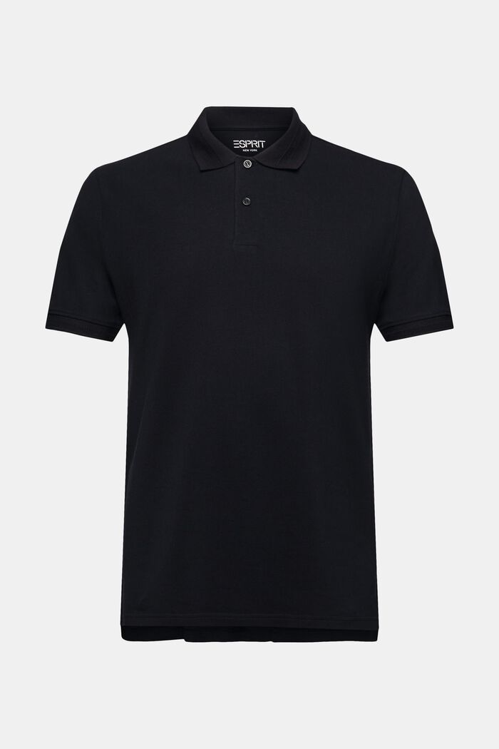 Polo in cotone piqué, BLACK, detail image number 6