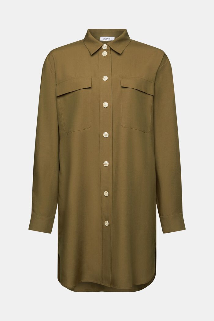 Camicia button-up oversize, KHAKI GREEN, detail image number 6