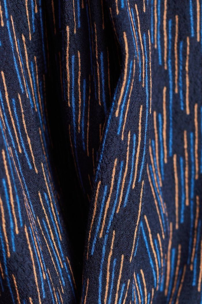 Blusa in crêpe con fantasia allover, NAVY, detail image number 5