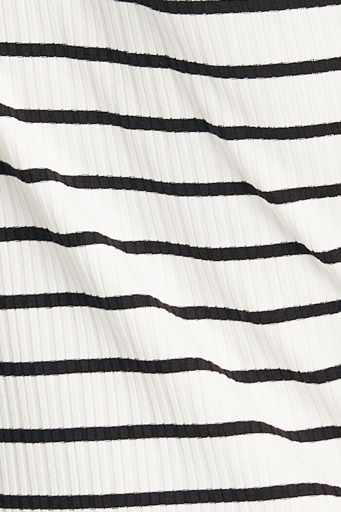 T-shirt a righe in maglia a coste, BLACK, detail image number 4