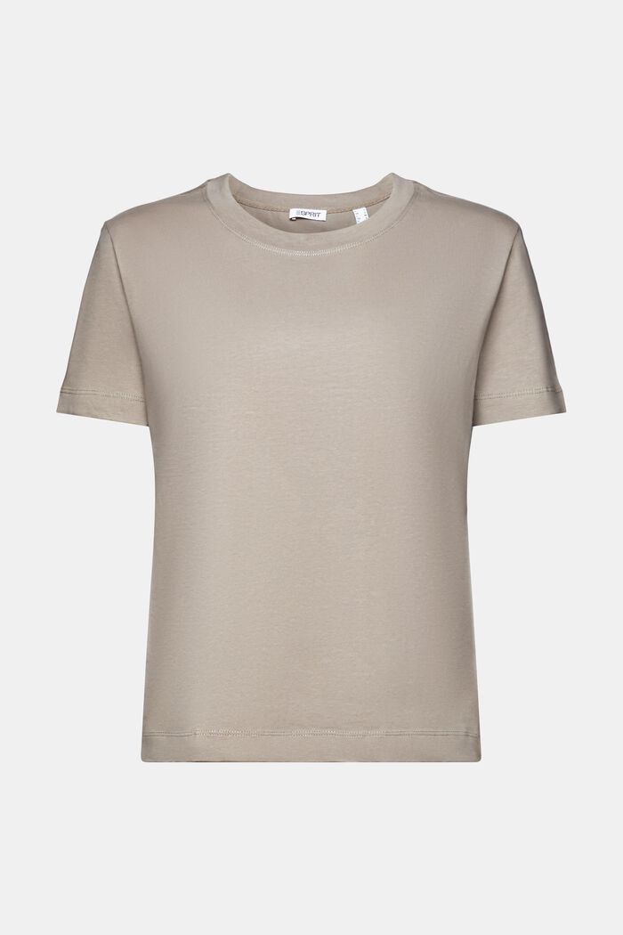 T-shirt girocollo in cotone, LIGHT TAUPE, detail image number 5