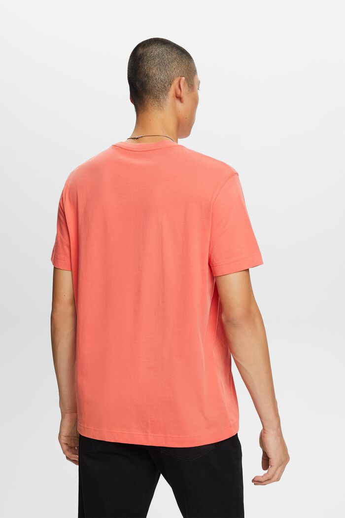 T-shirt con stampa frontale, 100% cotone, CORAL RED, detail image number 4