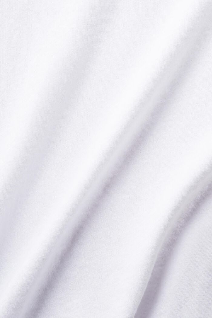 T-shirt in cotone e lino, WHITE, detail image number 5