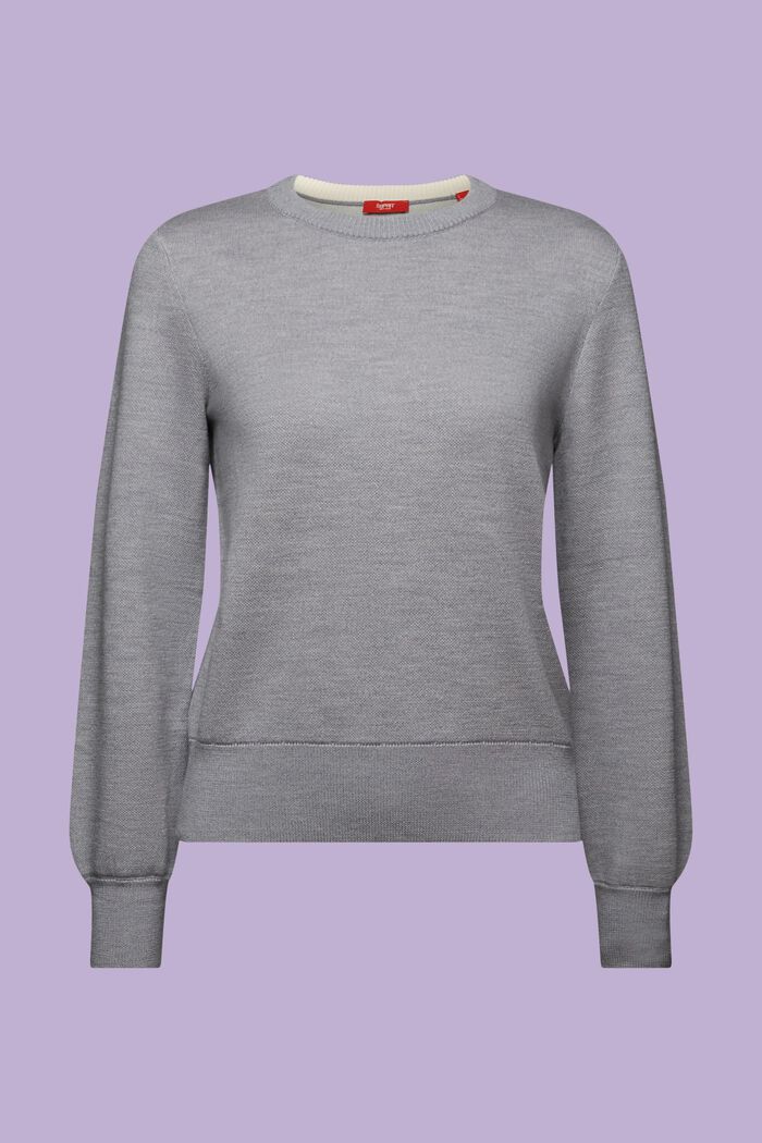 Pullover a girocollo in misto lana, LIGHT GREY, detail image number 6