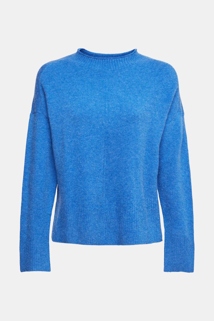 Con lana: pullover soffice con collo alto, BRIGHT BLUE, detail image number 2