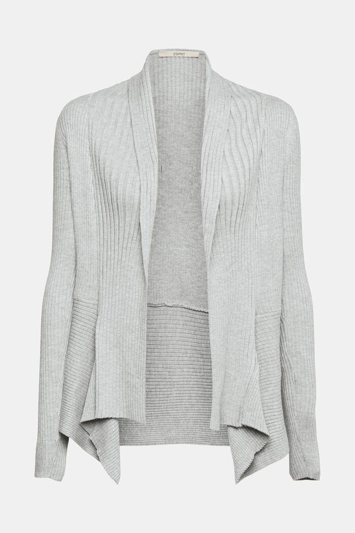 Riciclato: cardigan a coste con orlo a punta, LIGHT GREY, detail image number 5