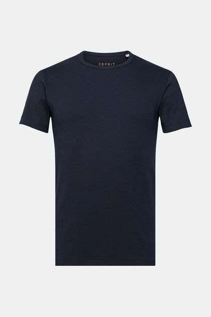 T-shirt in jersey slim fit, NAVY, overview