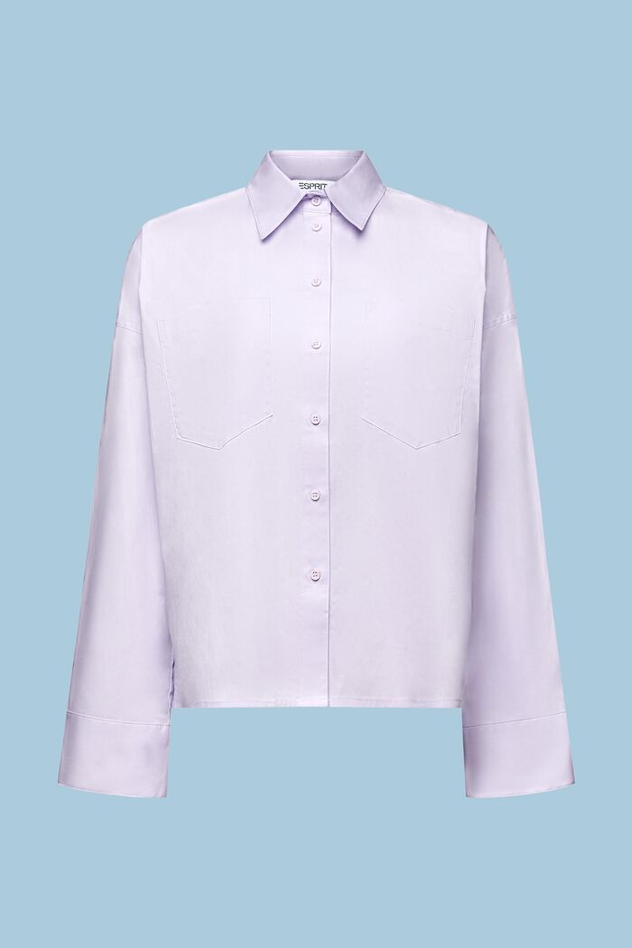 Camicia button-up in popeline di cotone, LAVENDER, detail image number 6
