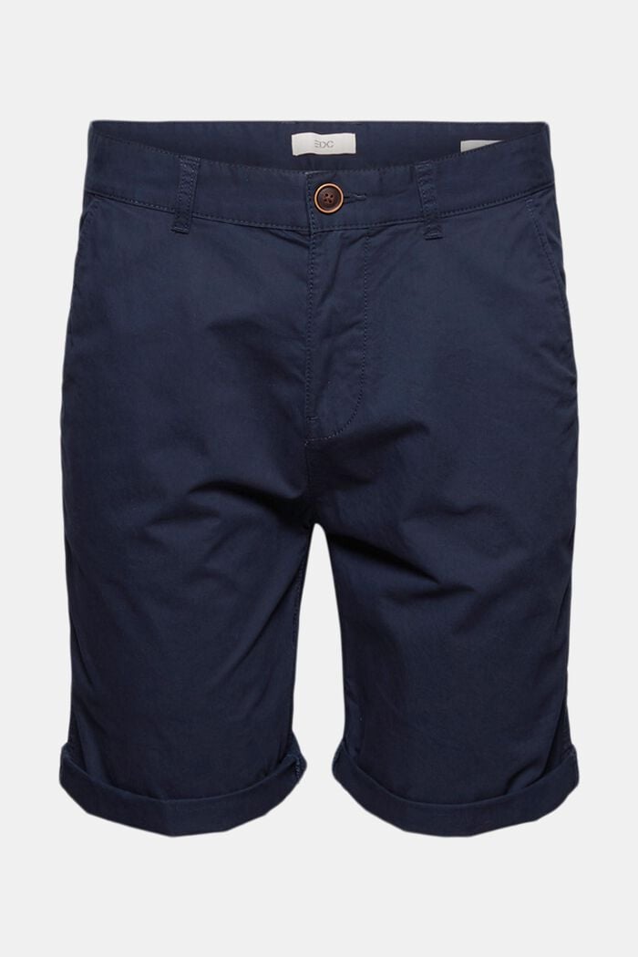 Shorts in cotone biologico, NAVY, overview