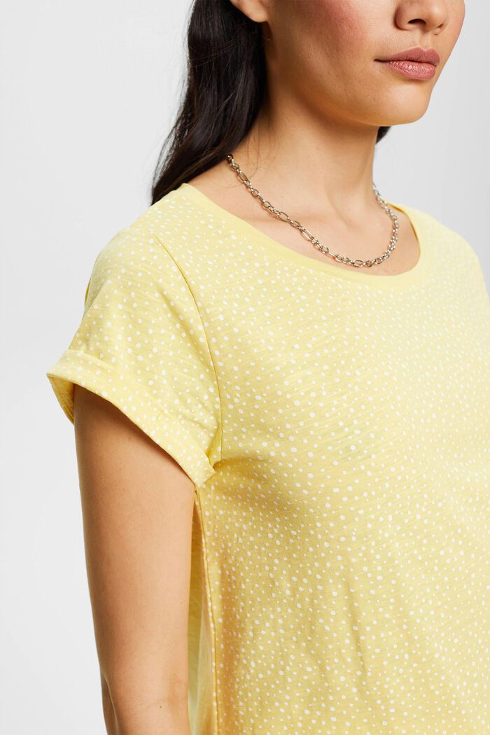 T-shirt con motivo allover, LIGHT YELLOW, detail image number 2
