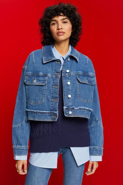 Giacca di jeans cropped, oversize