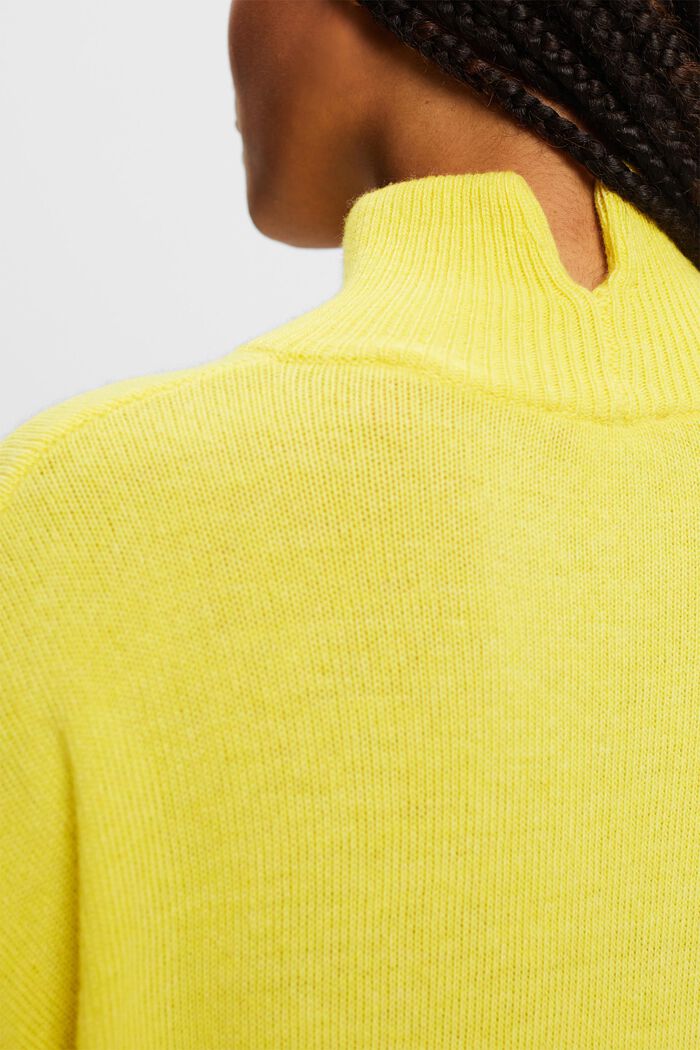 Pullover con collo a lupetto in misto lana, PASTEL YELLOW, detail image number 2