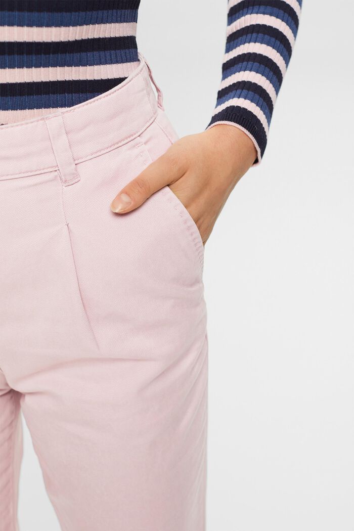 Chino a vita media in misto cotone, OLD PINK, detail image number 2