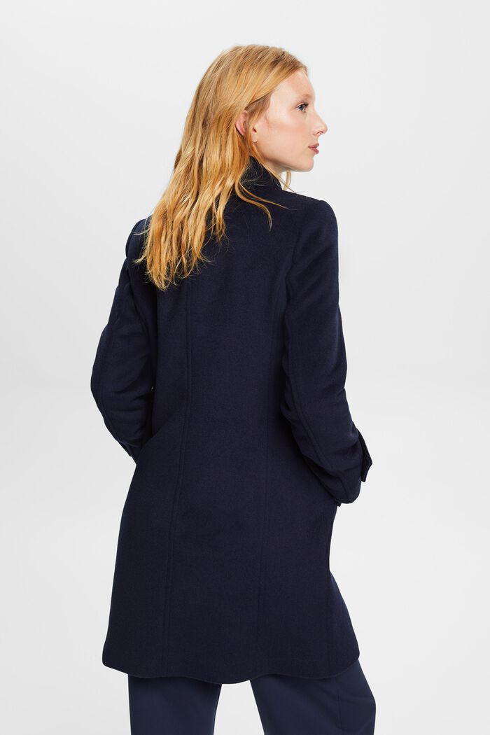 In materiale riciclato: Cappotto con lana, NAVY, detail image number 3