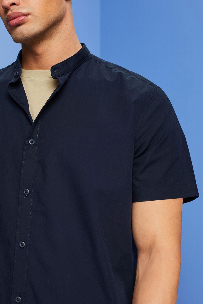 Camicia in cotone con colletto alto, NAVY, detail image number 2