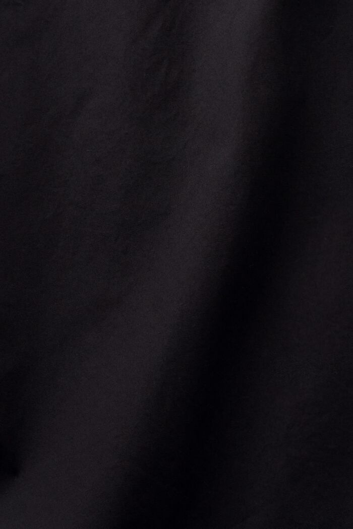Camicia a manica corta in popeline di cotone, BLACK, detail image number 5