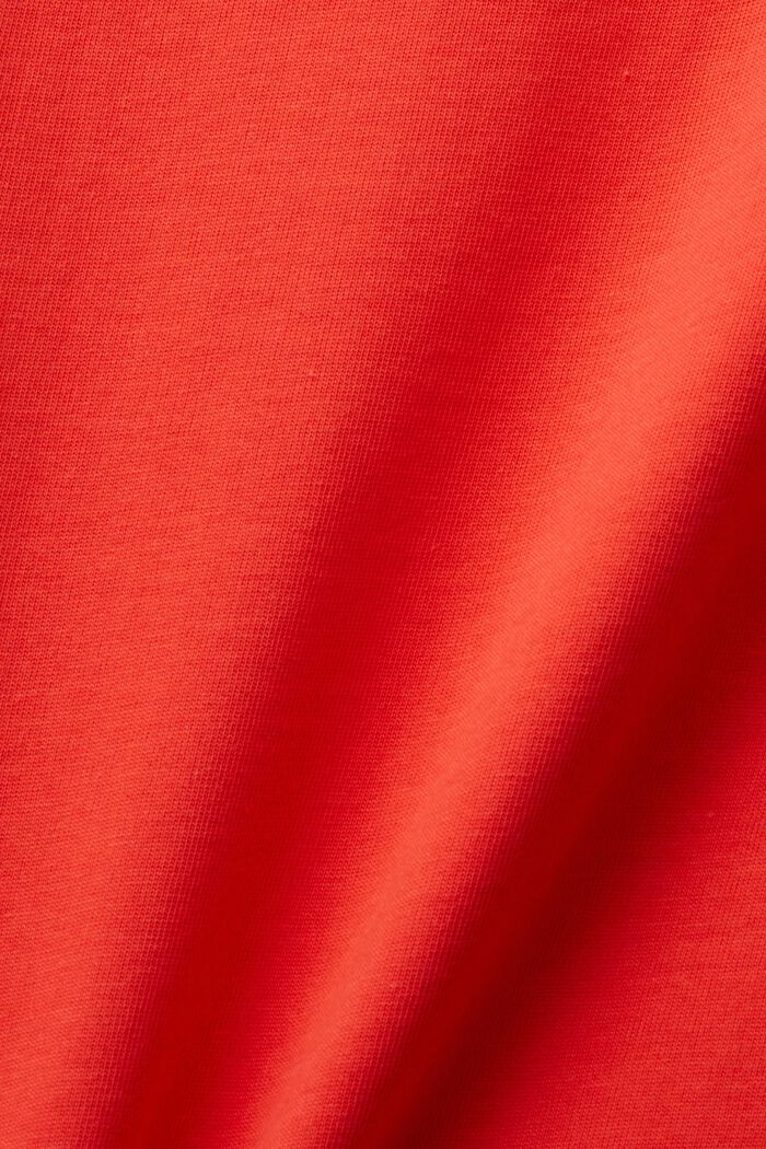 T-shirt in cotone con motivo a cuore ricamato, ORANGE RED, detail image number 6