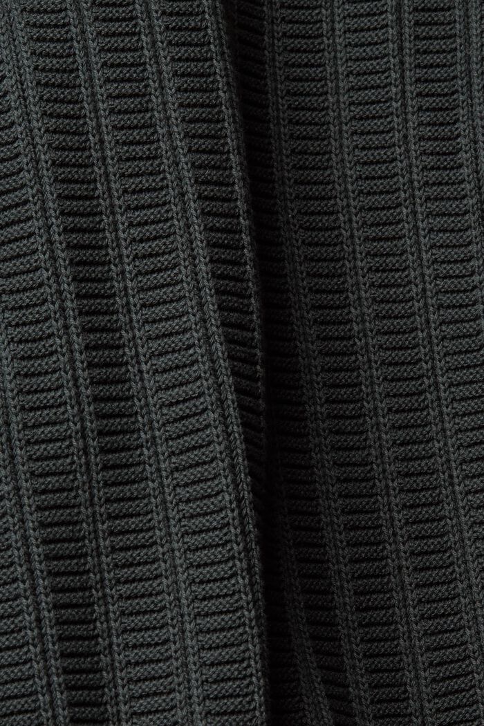 Pullover in maglia larga con zip di media lunghezza, DARK TEAL GREEN, detail image number 5